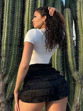 SXY Solid Fringe Trim Shorts